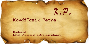 Kovácsik Petra névjegykártya