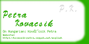 petra kovacsik business card